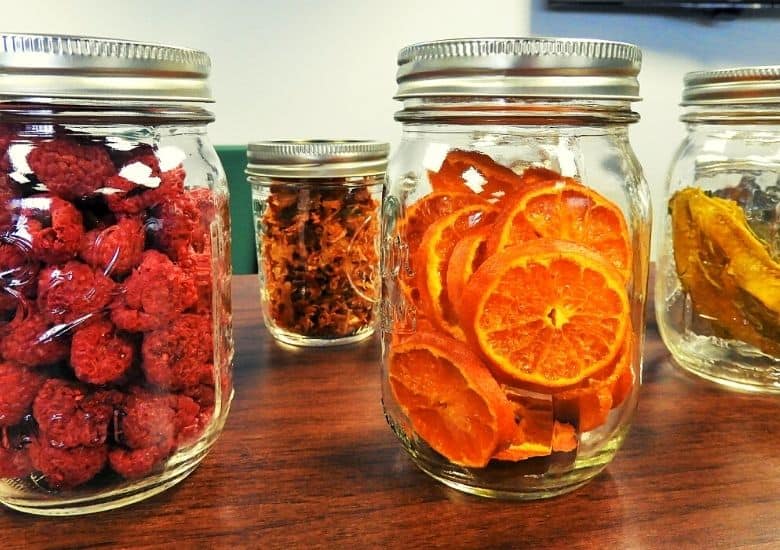 dehydrated fruits in jars