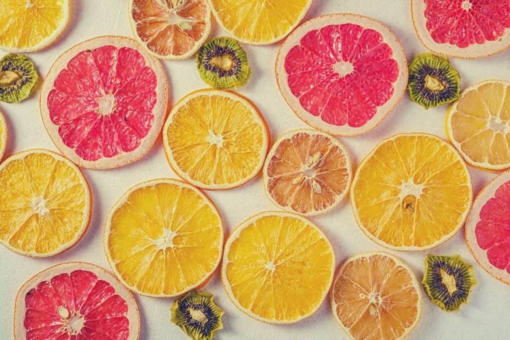 dehydrated oranges and grapefruit